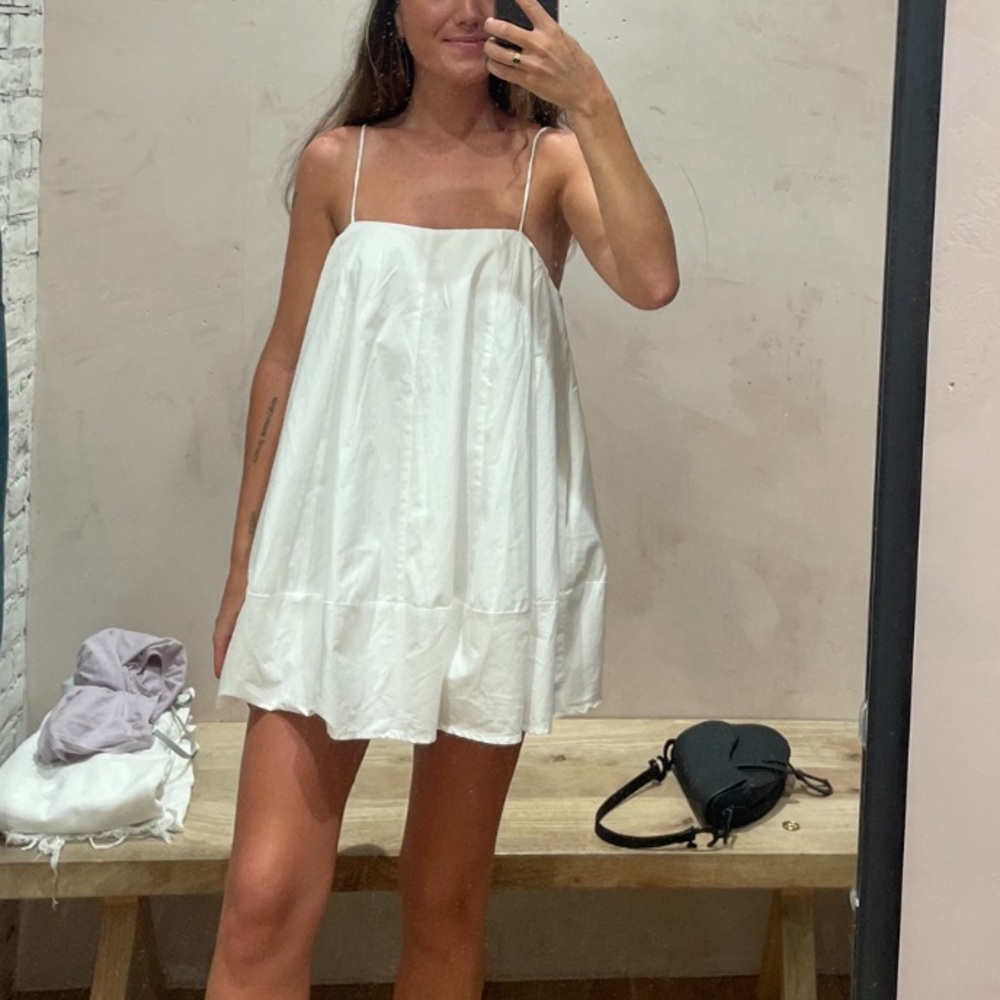 free people white babydoll mini dress
